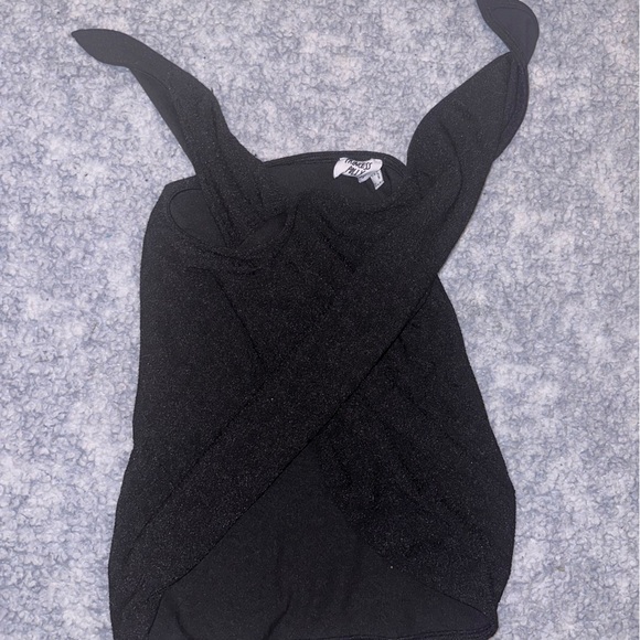 Princess Polly Take the Reins Black Wrap Top - Size US 2 - Picture 3 of 6